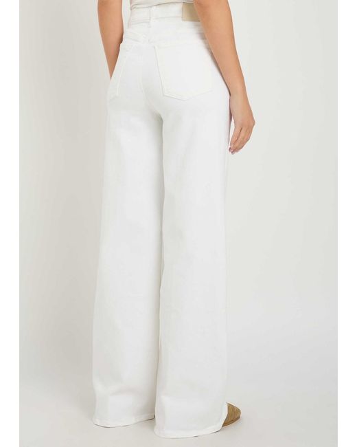 Citizens of Humanity White Lyra Long Wide-Leg Jeans