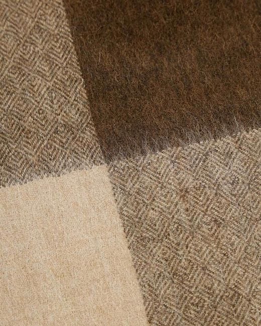 Weekend by Maxmara Brown Checkered Fringed Scarf
