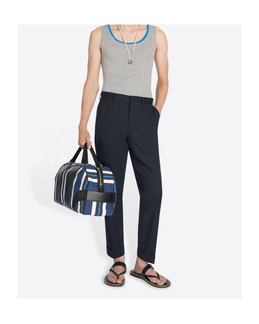Dries Van Noten Blue Cuffed Trousers for men