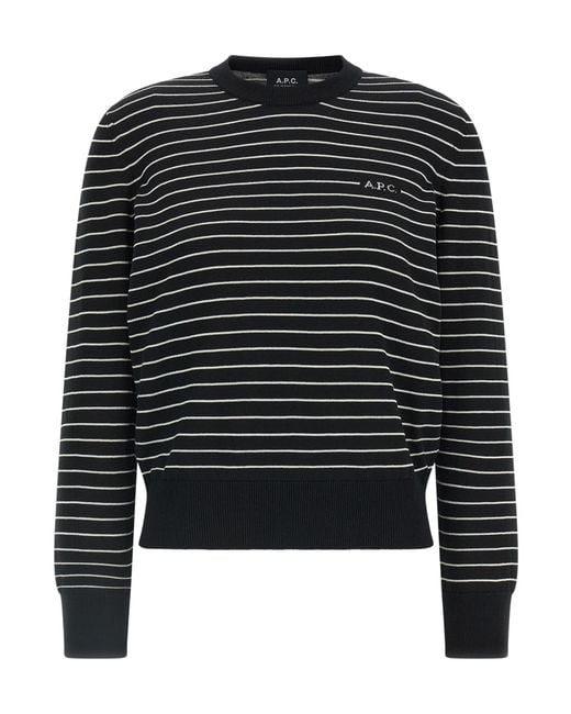 A.P.C. Black Sima Striped Knitted Sweater