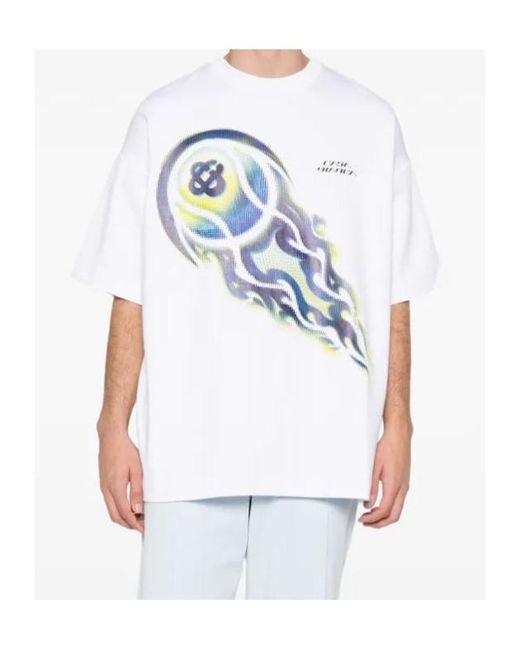Casablanca Blue Tshirt Bright Interlock for men