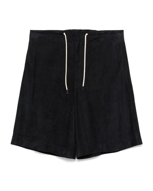 Emporio Armani Black Suede Shorts for men