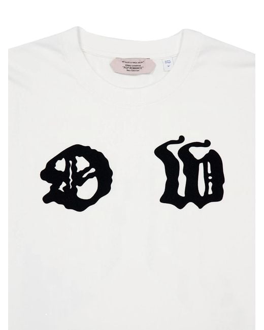 Off-White c/o Virgil Abloh White Logo Printed Crewneck T-Shirt for men