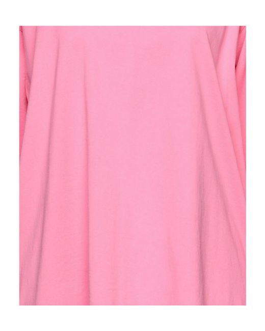 MM6 by Maison Margiela Pink Solid Color Long Sleeve T-Shirt