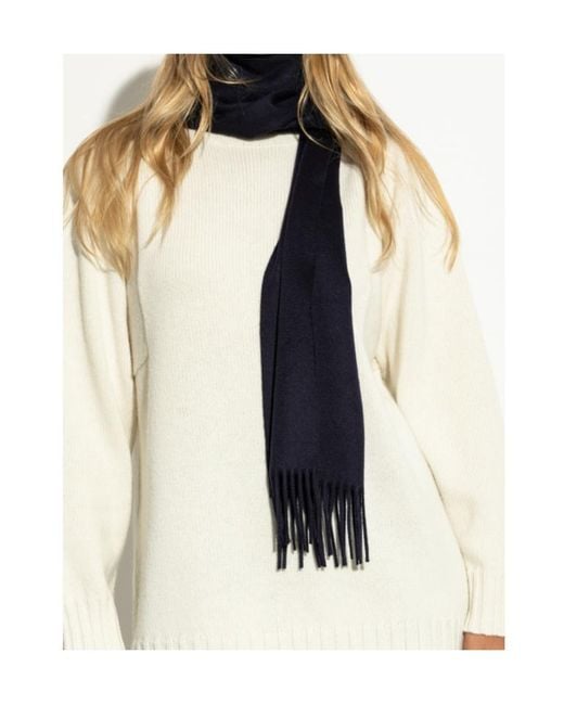 Max Mara Blue Wsdalia Fringed Edge Scarf