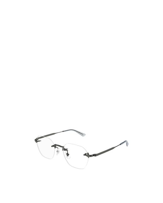 Montblanc White Eyewear Square Frame Glasses for men