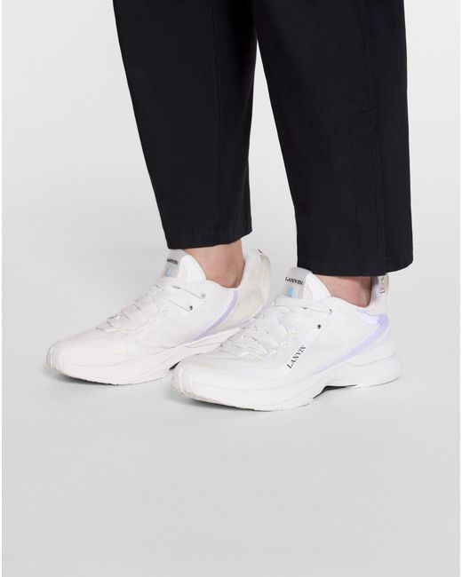 Lanvin White L-I Mesh Sneakers for men
