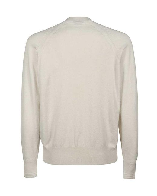 Tom Ford White Round-Neck Knitted Pullover for men