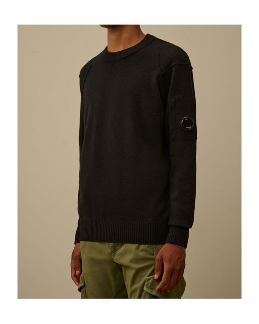 C P Company Black Lens Detailed Crewneck Jumper for men