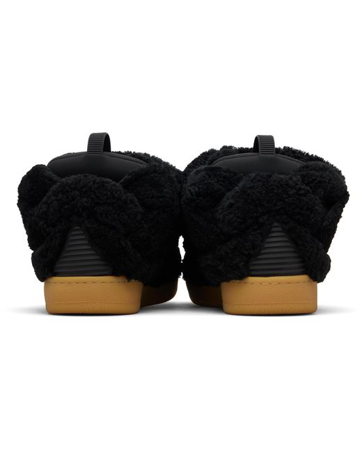 Lanvin Black Curb Shearling Sneakers for men