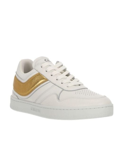 Céline White Logo Low-Top Leisure Sneakers