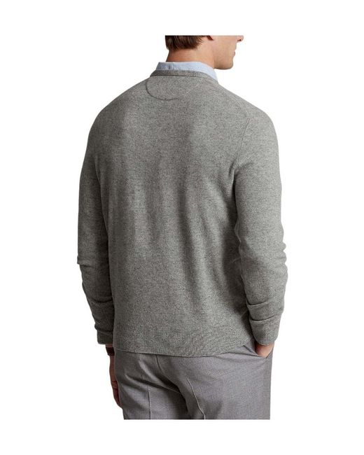 Polo Ralph Lauren Gray Polo Pony Embroidered Knitted Jumper for men