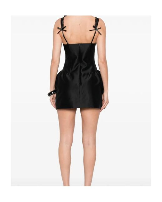 ShuShu/Tong Black Lace-Trimmed Corset Dress