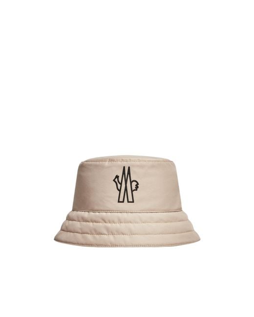 Moncler Natural Grenoble Logo Printed Bucket Hat
