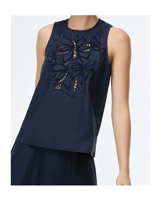 iBlues Blue Embroidered Top