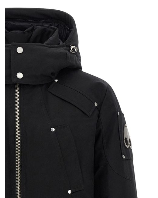 Moose Knuckles Blue Hooded Down Jacket for men