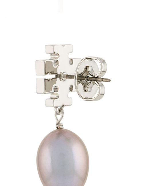 Tory Burch White Kira Pave Earrings
