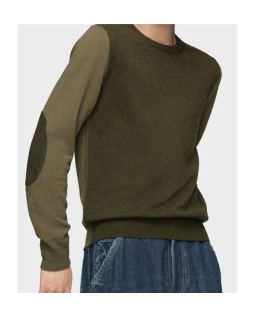 Maison Margiela Green Two-Tone Knitted Jumper for men