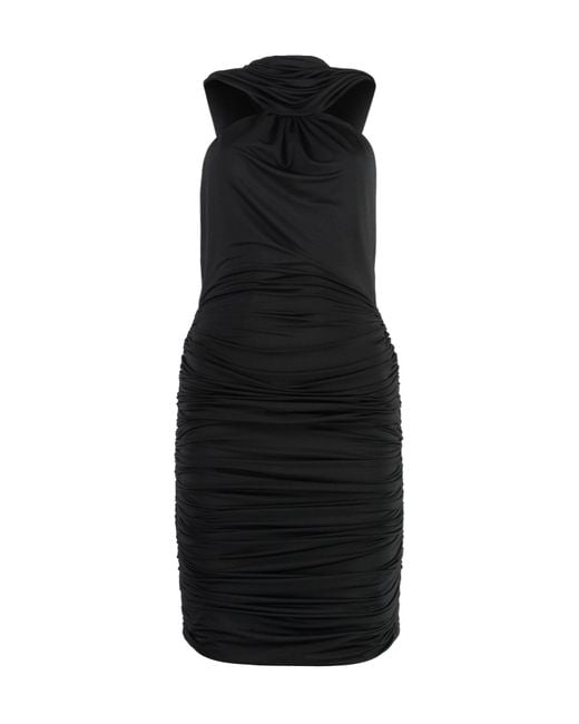 GIUSEPPE DI MORABITO Black Ruched Draped Dress