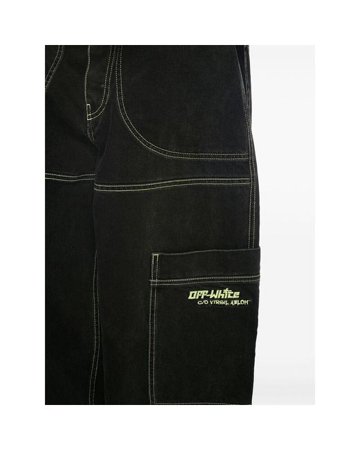 Off-White c/o Virgil Abloh Black Irregular Cargo Jeans for men