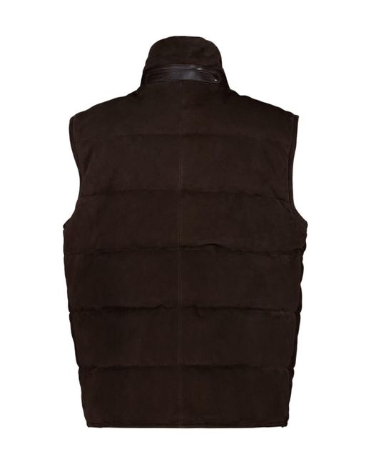 Tom Ford Brown High-Neck Light Fill Gilet for men