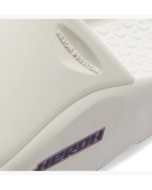 Heron Preston White Square Toe Slip-On Slides