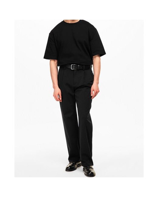 7 For All Mankind Black Straight-Leg Casual Trousers for men