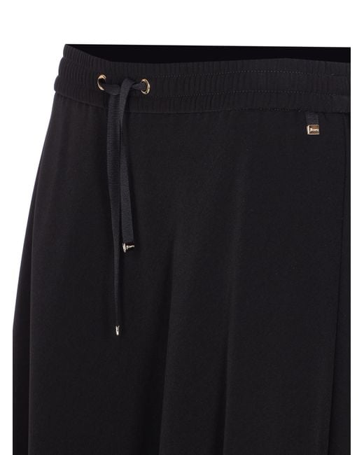 Herno Black Drawstring Flared Skirt