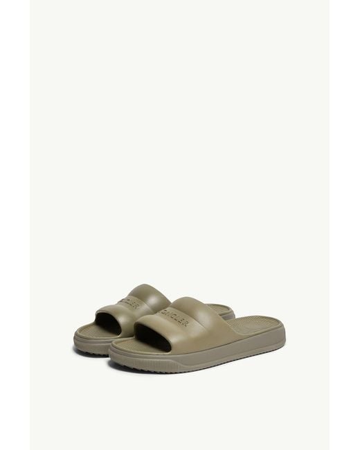 Moncler Green Altive Logo Detailed Slides for men