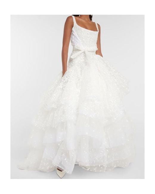 Vivienne Westwood White Bridal Princess Embroidered Gown