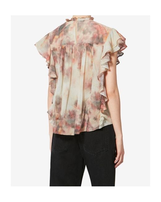 Isabel Marant Pink Isabel Marant Étoile Daliyane Ruffle-Sleeved Blouse