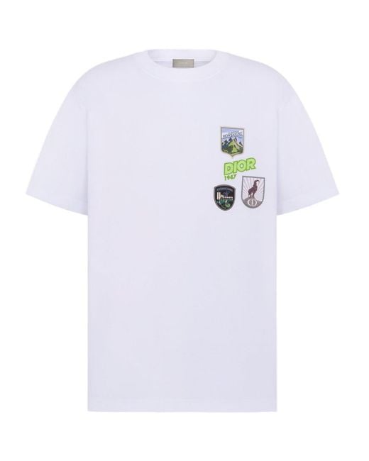 Dior White Mountain T-Shirt, Relaxed Fit for men