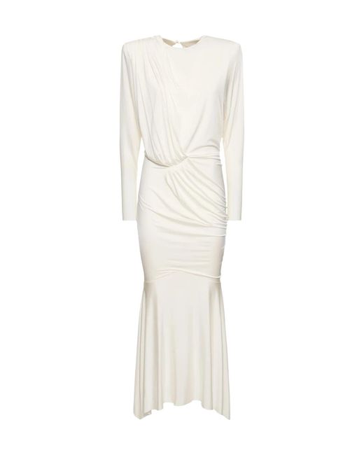 Alexandre Vauthier White Hanging Long-Sleeved Dress