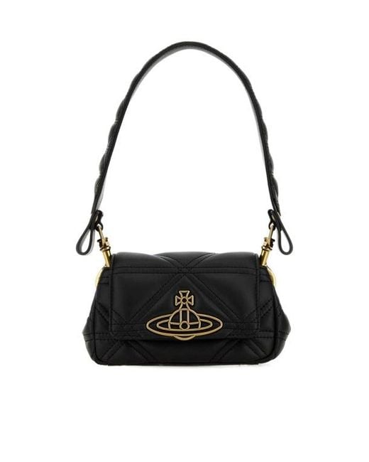 Vivienne Westwood Black Hazel Orb Plaque Small Handbag
