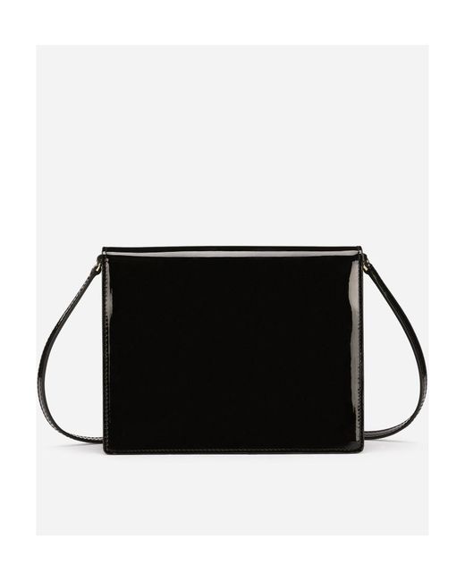 Dolce & Gabbana Black Logo Embossed Crossbody Bag