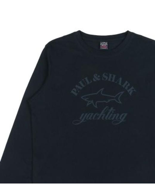 Paul & Shark Blue Logo Long-Sleeved T-Shirt for men