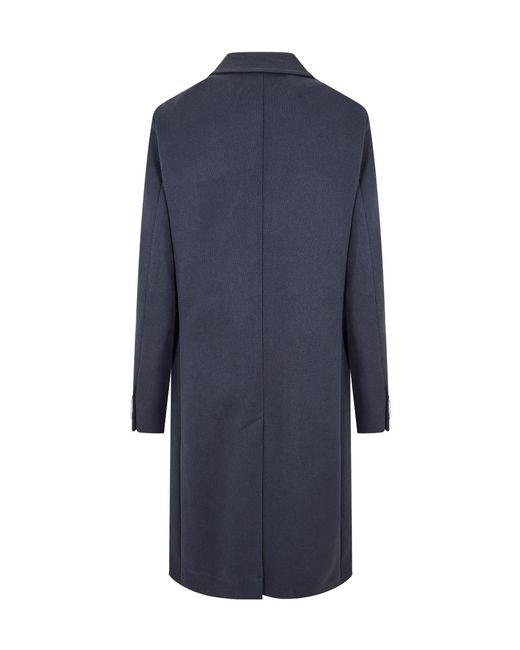 Boss Blue Minimalist Warm Coat for men