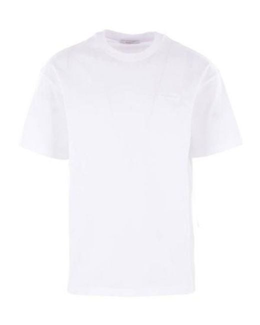 Givenchy White Logo Detailed Crewneck T-Shirt for men