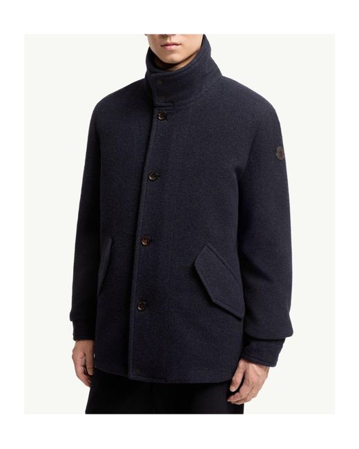 Moncler Blue Panyol Short Wool Down Jacket for men