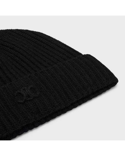 Céline Black Triomphe Beanie for men
