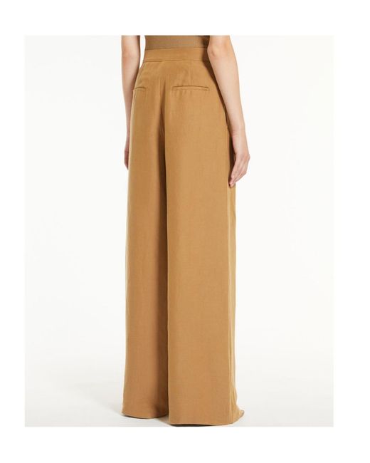 Max Mara Natural High Waisted Wide-Leg Pants
