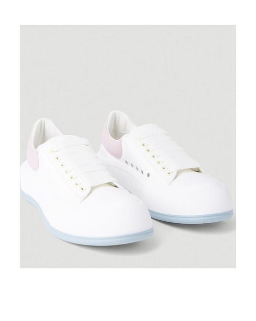McQueen White Deck Plimsoll Lace-Up Sneakers