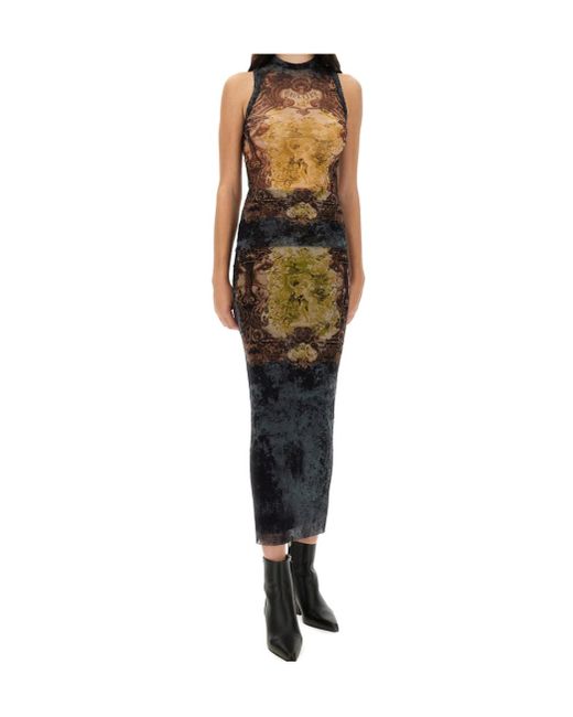 Jean Paul Gaultier Green Printed Pattern Skirt