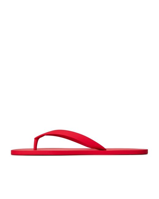 Christian Louboutin Red Solid Color Flip Flops for men
