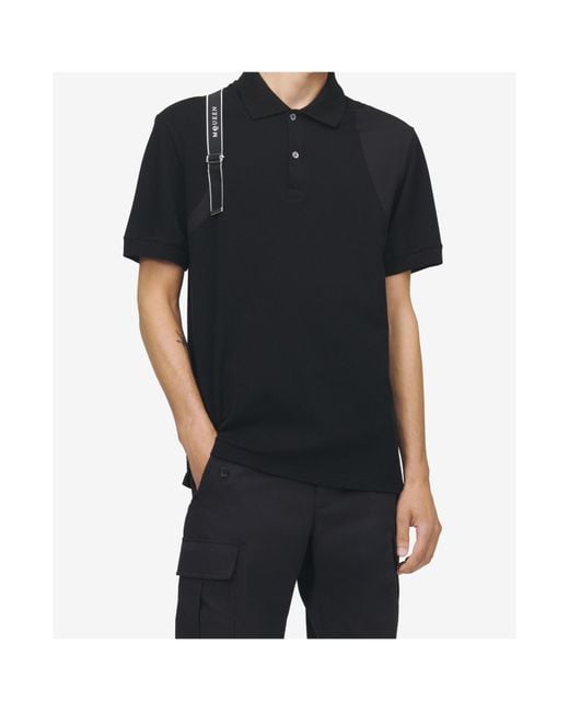 McQueen Black 'Harness' Polo Shirt for men