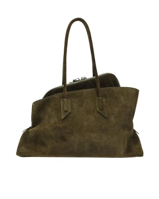 The Attico Green Medium La Passeggiata Shoulder Bag