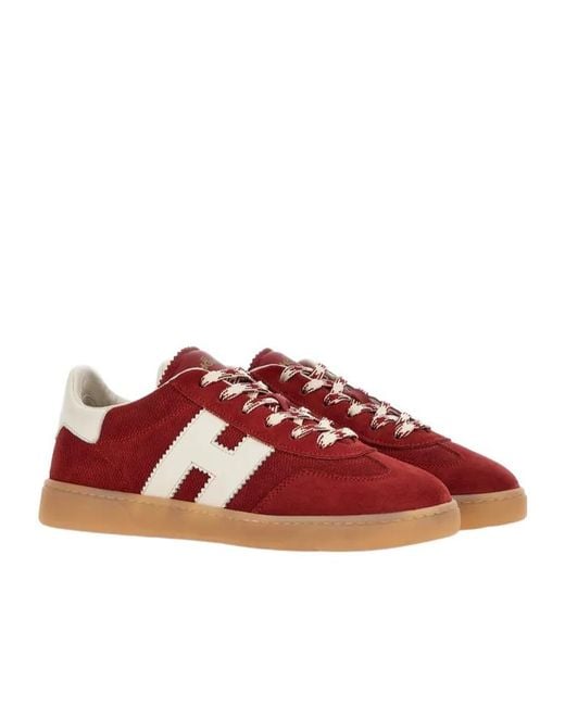 Hogan Red Cool Round Toe Sneakers