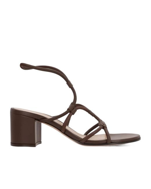 Gianvito Rossi Metallic Ribbon Stiletto Sandals