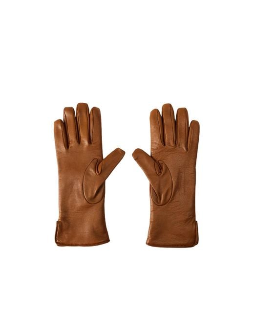 Gucci Brown Classic Tailored Leather Gloves