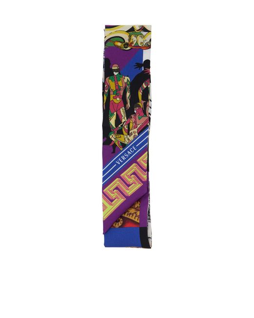 Versace Black Theater Printed Scarf